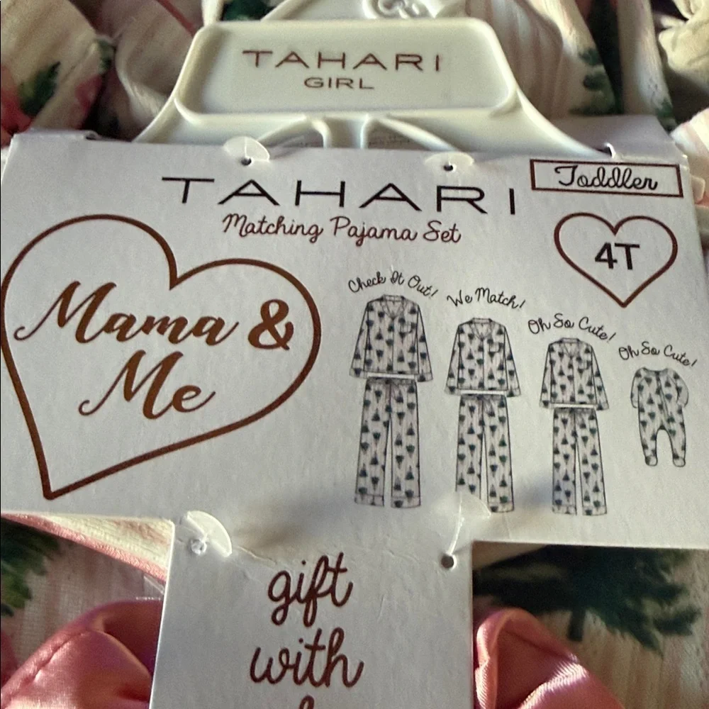 Tahari Christmas Trees & Bows Mama & Me Toddler Pajama Set Size 2T/4T Viral PJs